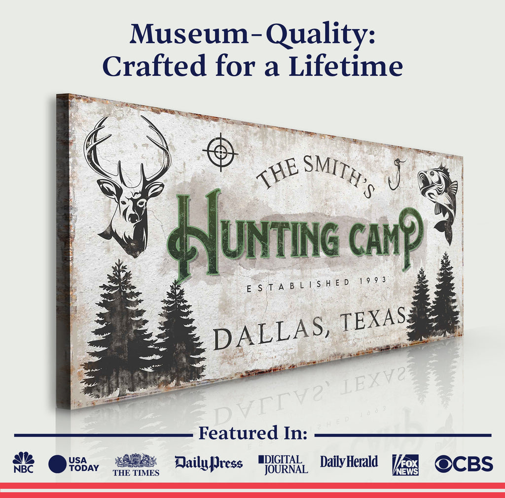 Rustic Fishing And Hunting Sign- Outdoor Cabin Decor
