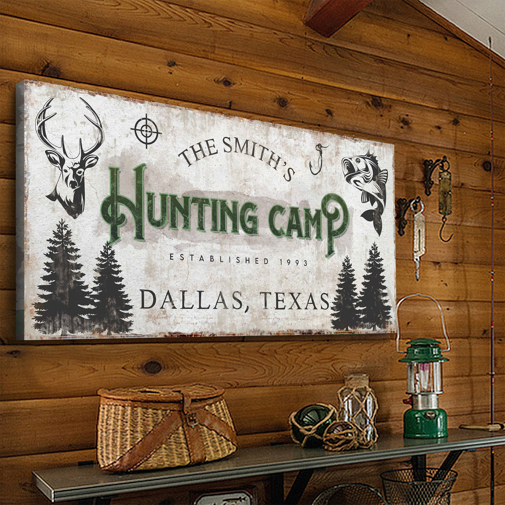 Rustic Fishing And Hunting Sign- Outdoor Cabin Decor